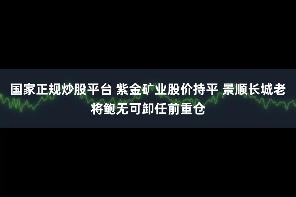 国家正规炒股平台 紫金矿业股价持平 景顺长城老将鲍无可卸任前重仓